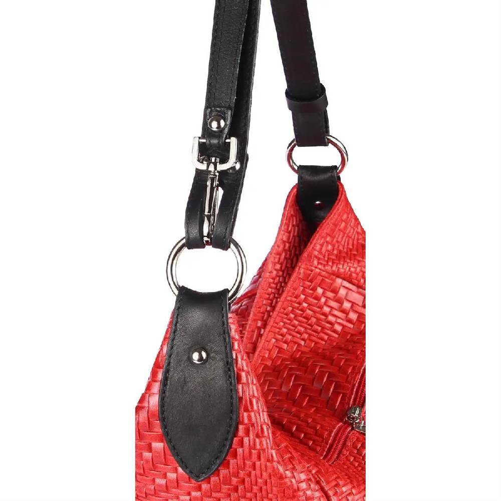 OBC Made in Italy DAMEN TASCHE LEDER DIN-A4 Shopper Schultertasche Umhängetasche Ledertasche Handtasche Henkeltasche Flechtoptik Neueste Stile