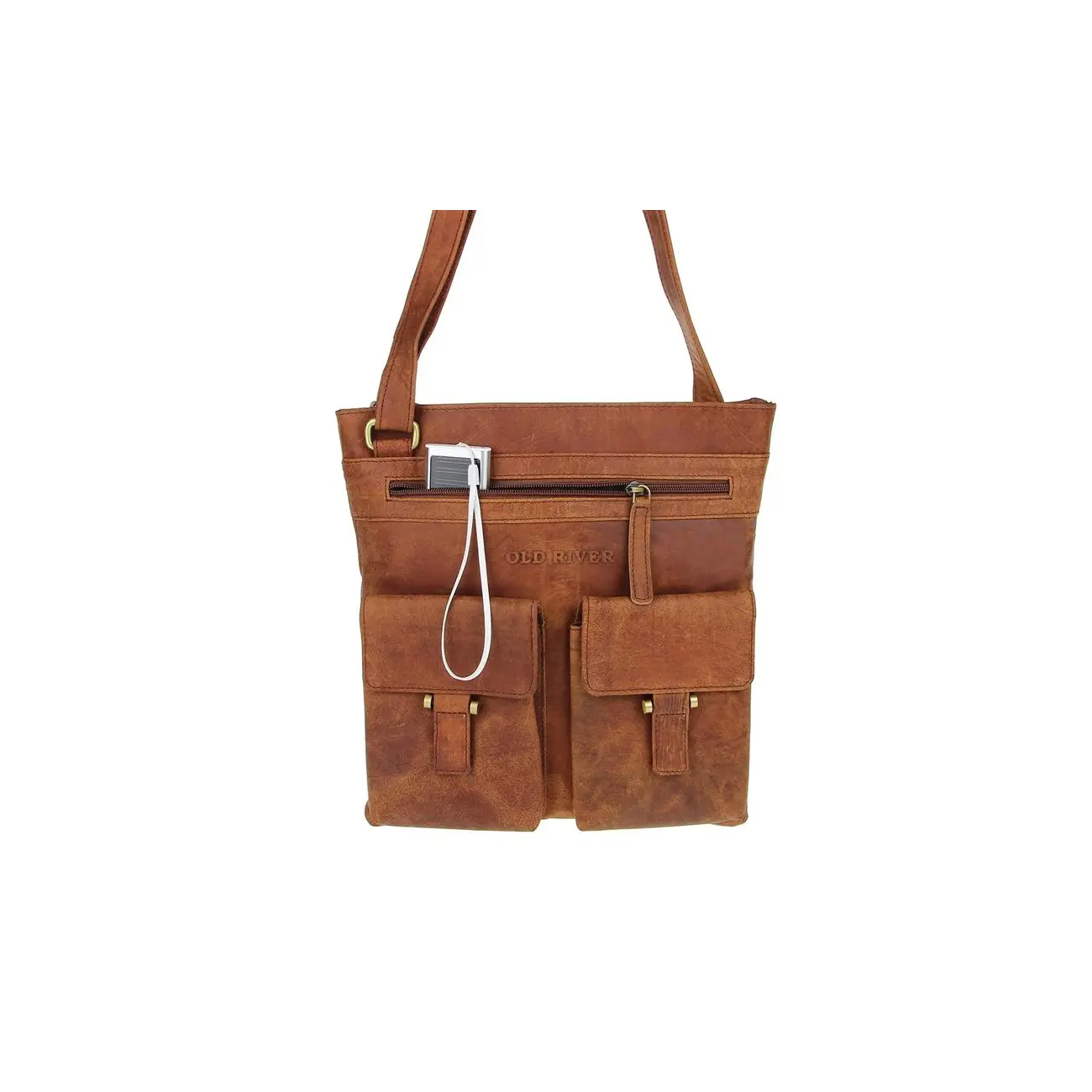 Old River Vintage Retro Style LEDER Bubalus WasserBüffel Büffelleder Tasche Messenger Bag Umhängetasche Tablet Ipad mini bis ca. 12 Zoll CrossOver 28x30x2 cm (BxHxT) Nur für heute
