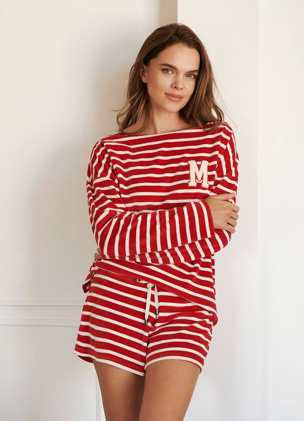 Juvia Monaco Baby Shorts Velvet Striped