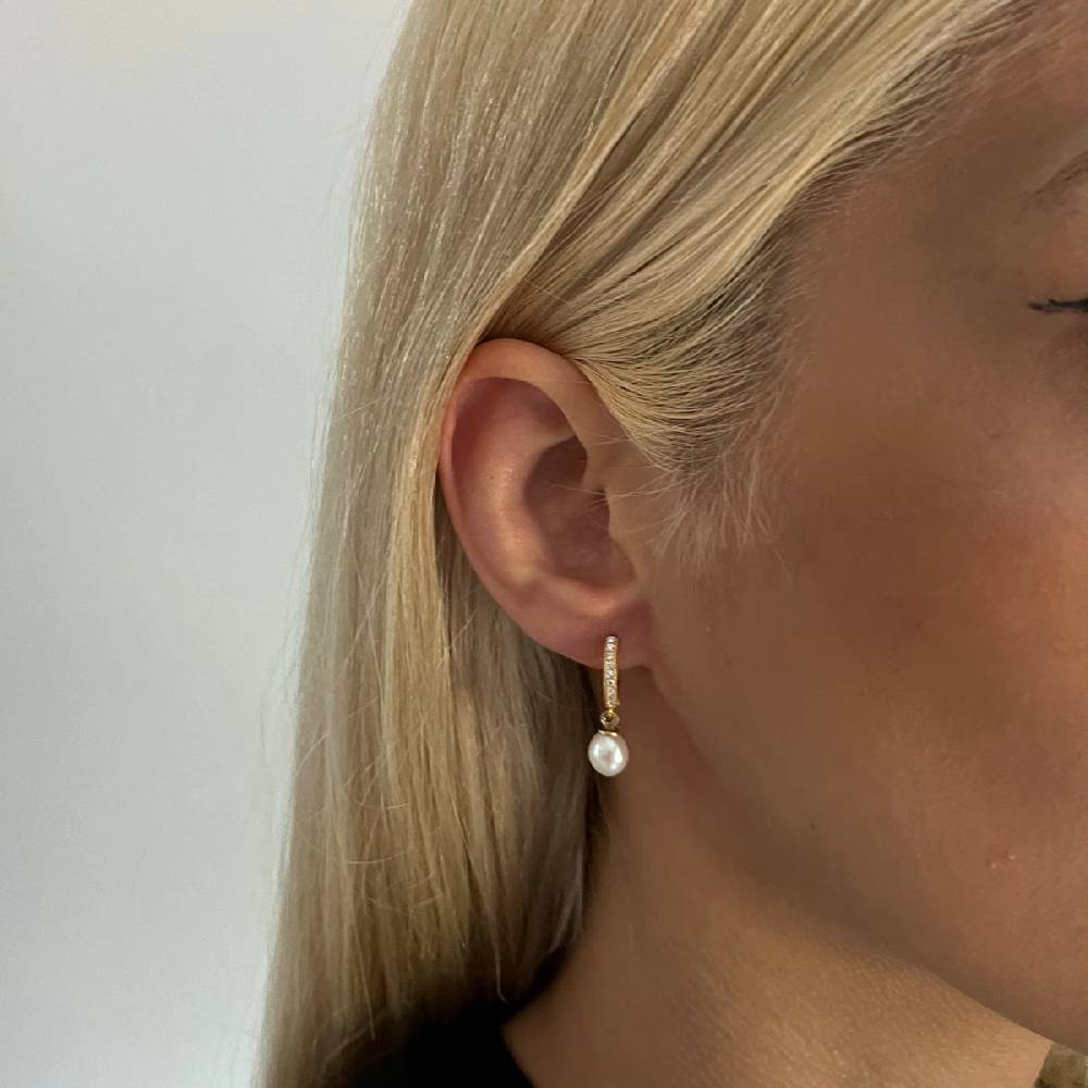 Kardelen Pearl Zirkonia Ohrring - 925 SILBER Räumungsverkauf