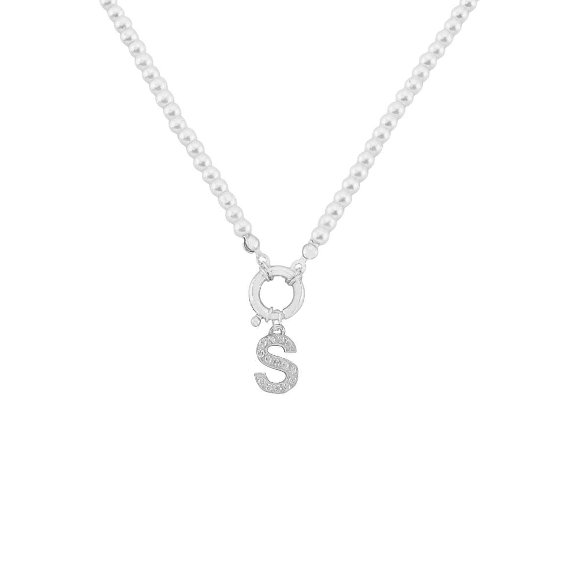Kardelen Pearl Chain zirkonia Buchstaben Halskette - 925 SILBER Sonderangebote