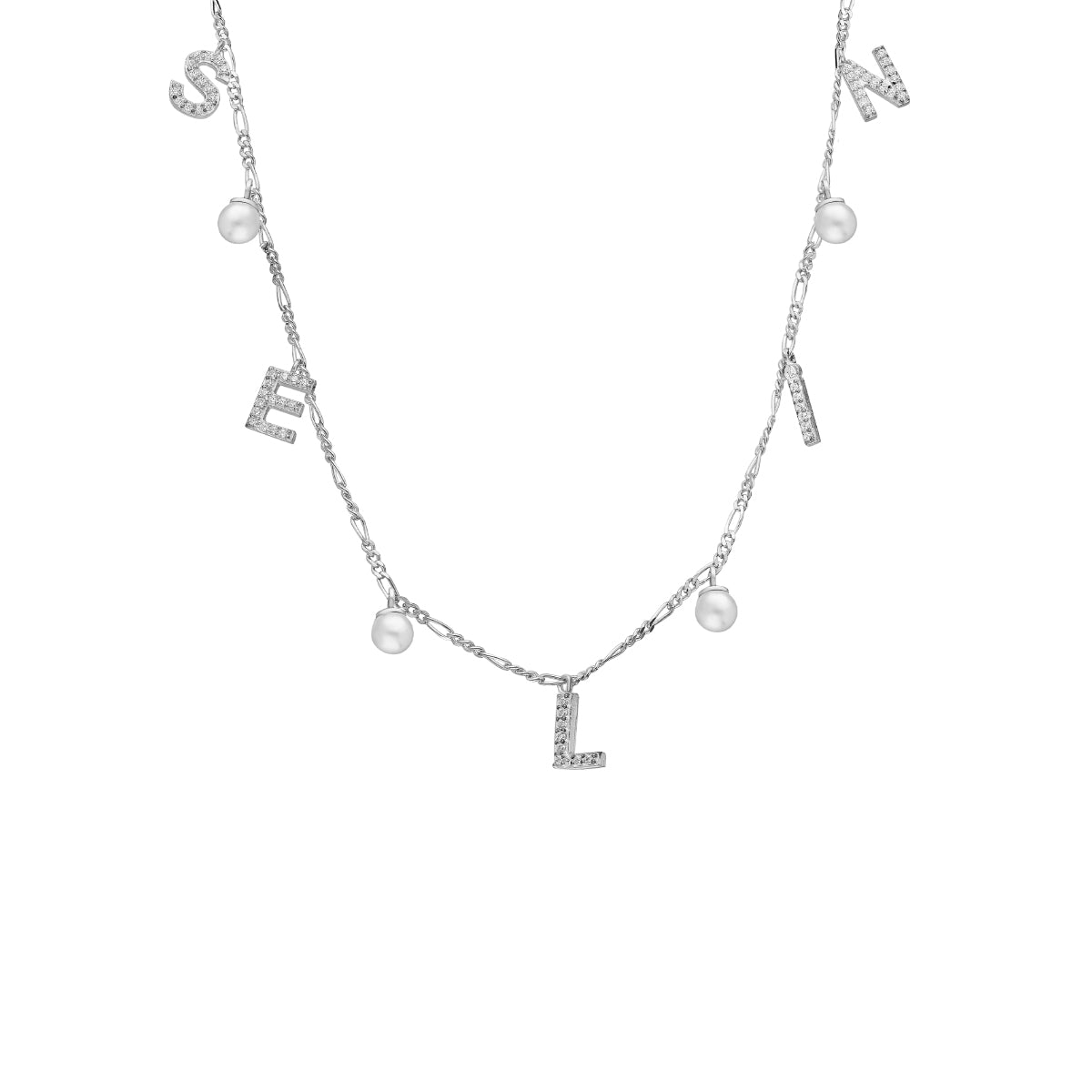 Kardelen CHOCKER NAMENSKETTE MIT PERLE - 925 SILBER Riesige Ersparnisse