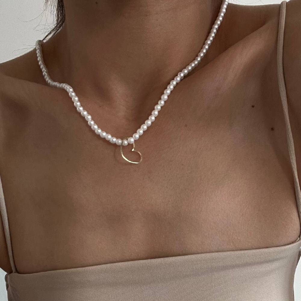 Kardelen PERLEN HALSKETTE MIT HERZ - 925 SILBER Wochenangebot