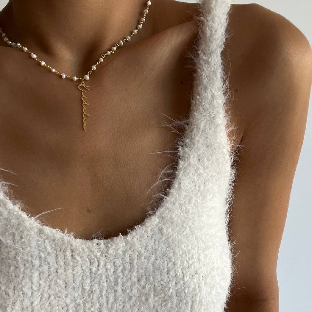 Kardelen Chain Design Pearl Halskette Basic Signature - 925 SILBER Letzte 3 Tage