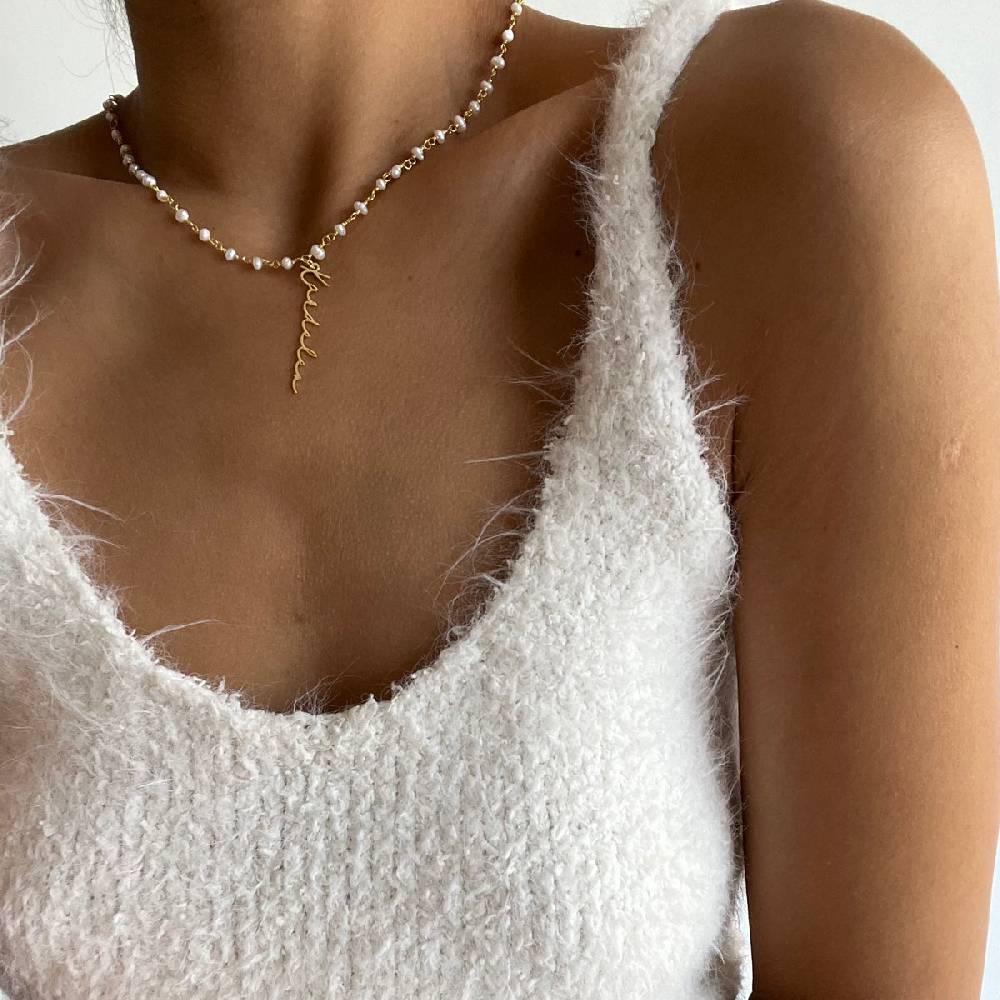 Kardelen Chain Design Pearl Halskette Basic Signature - 925 SILBER Letzte 3 Tage