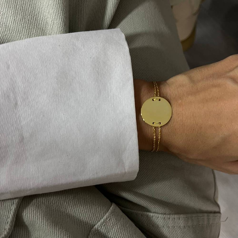 Kardelen Plättchen Gravurarmband - 925 SILBER Super Rabatt