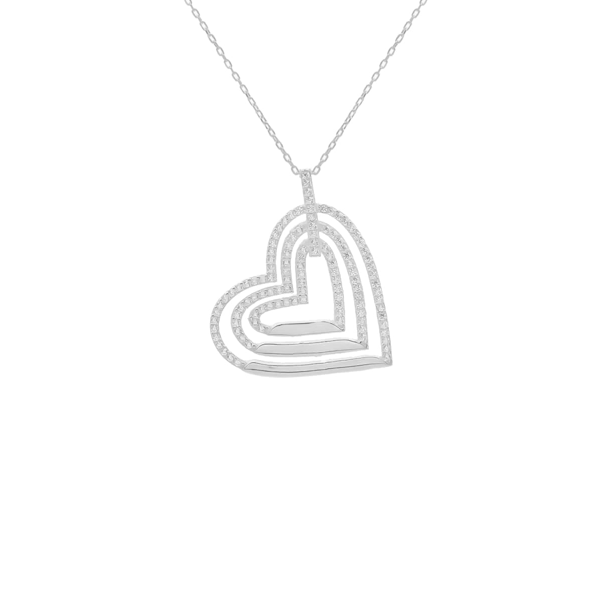 Kardelen Herz 3er Gravur Kette - 925 SILBER 50% Rabatt mit kostenlosem Versand