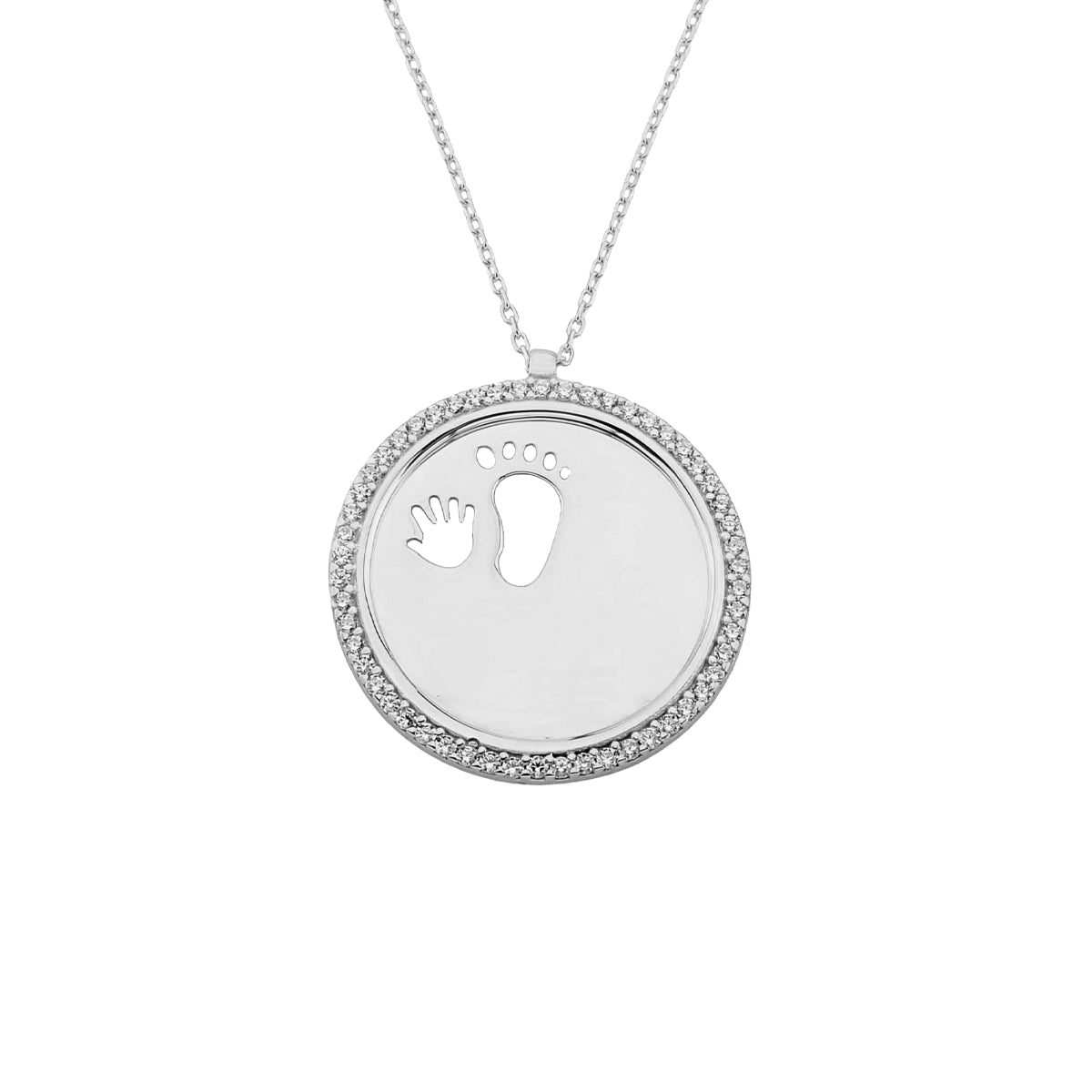 Kardelen Zirkonia Gravurkette Baby Handfuß - 925 SILBER Clearance-Verkauf