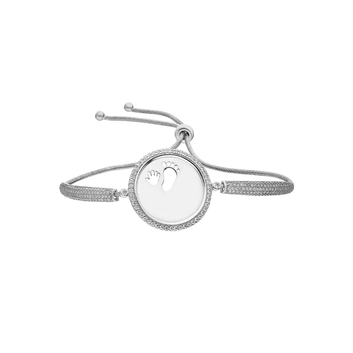 Kardelen Zirkonia Gravurarmband Baby Hand&Fuß - 925 SILBER Begrenzt auf 3 Tage