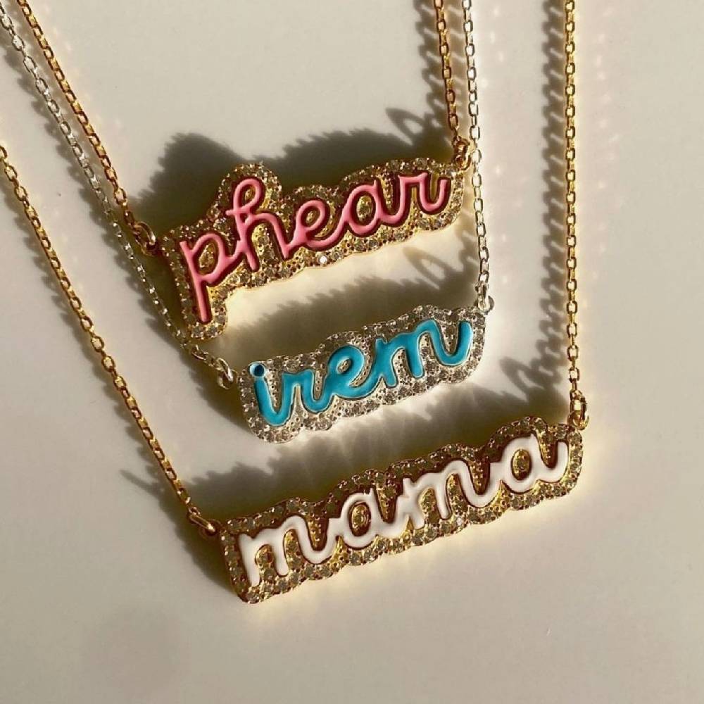 Kardelen Colorfull Precious Name Necklace - 925 SILBER Online