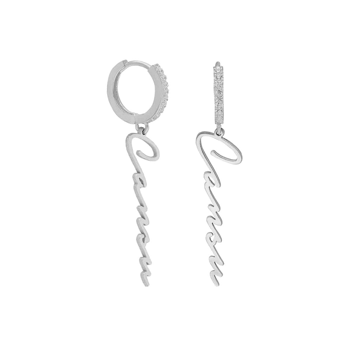 Kardelen Namensohrring mit Zirkonia - 925 SILBER Versandkostenfrei