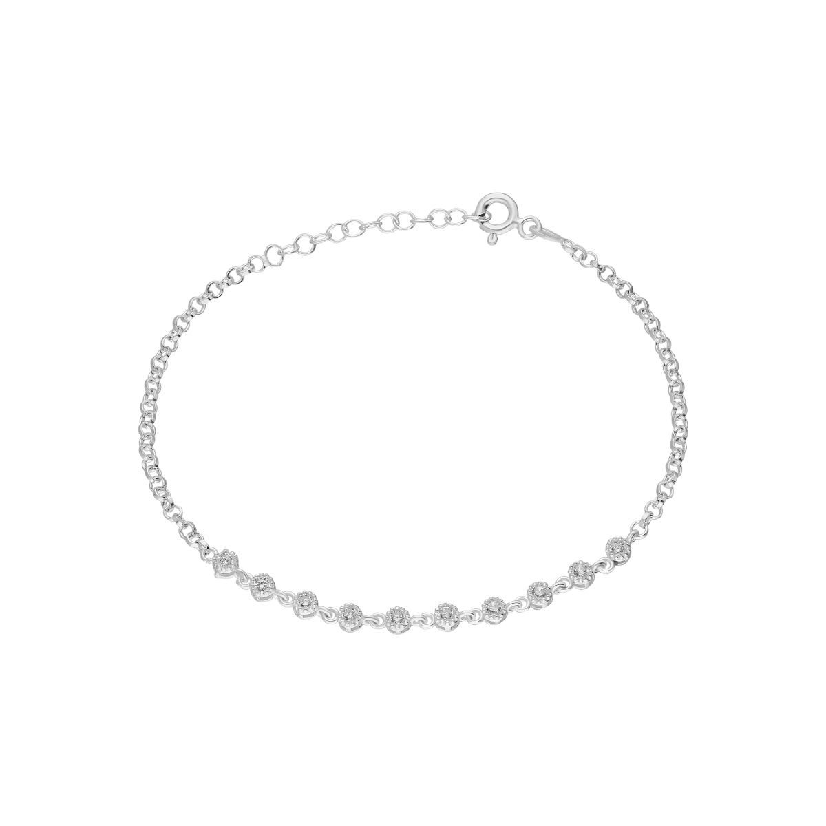 Kardelen Voll Stein Armkette - 925 SILBER Exklusivangebot