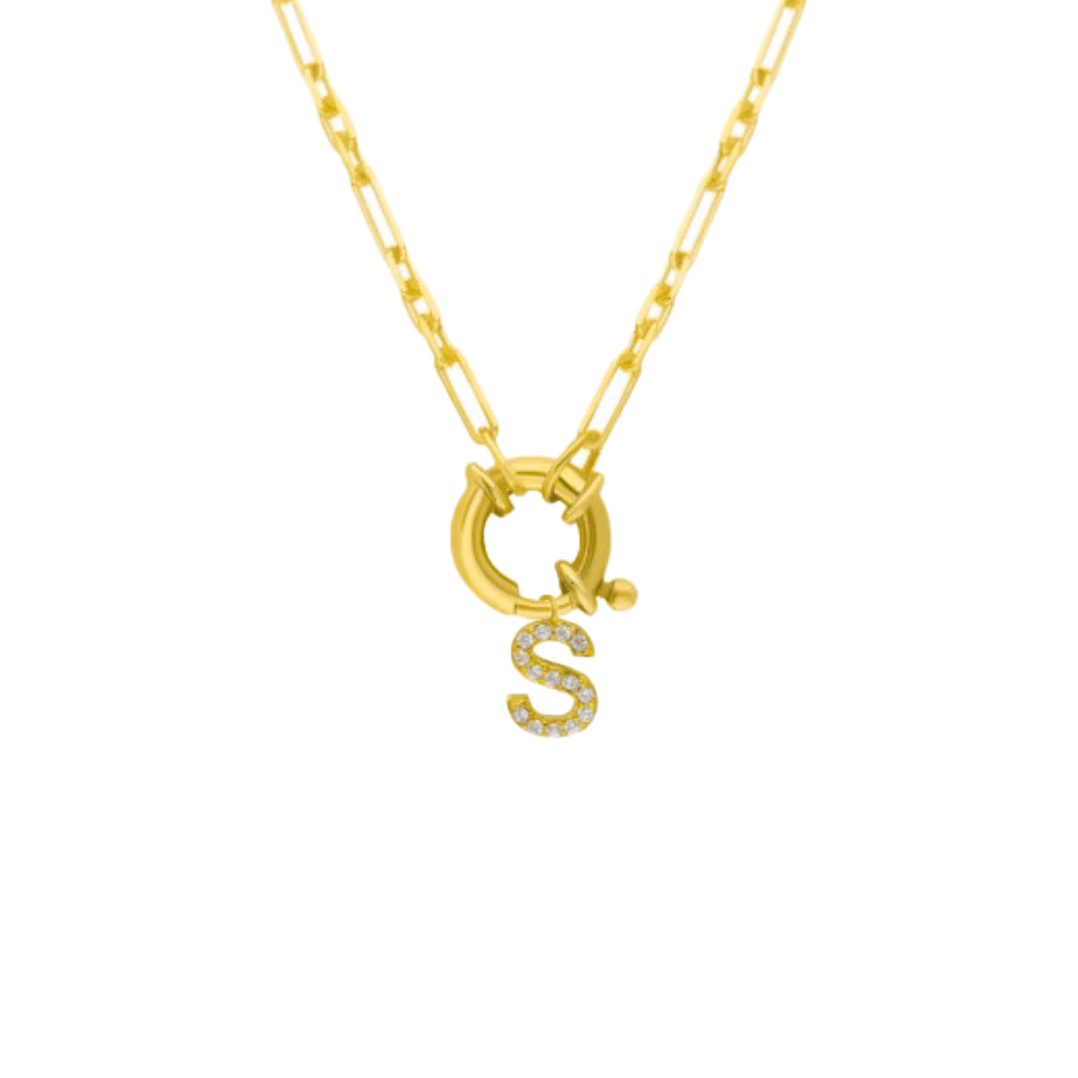 Kardelen Chain Zirkonia Buchstaben Halskette - 925 SILBER