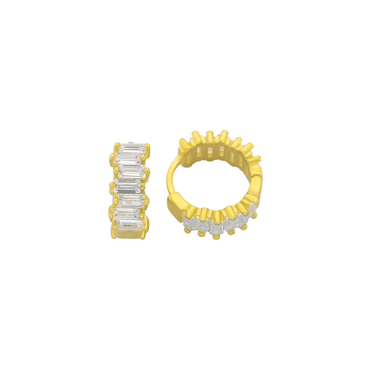 Kardelen Baguette Round Ohrring - 925 SILBER