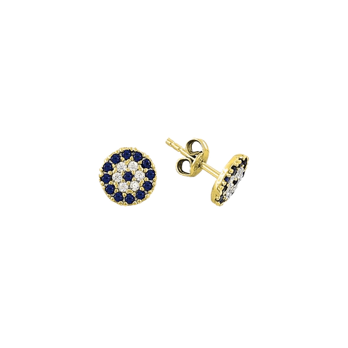 Kardelen Round Nazar Eye Stud Ohrring - 925 SILBER