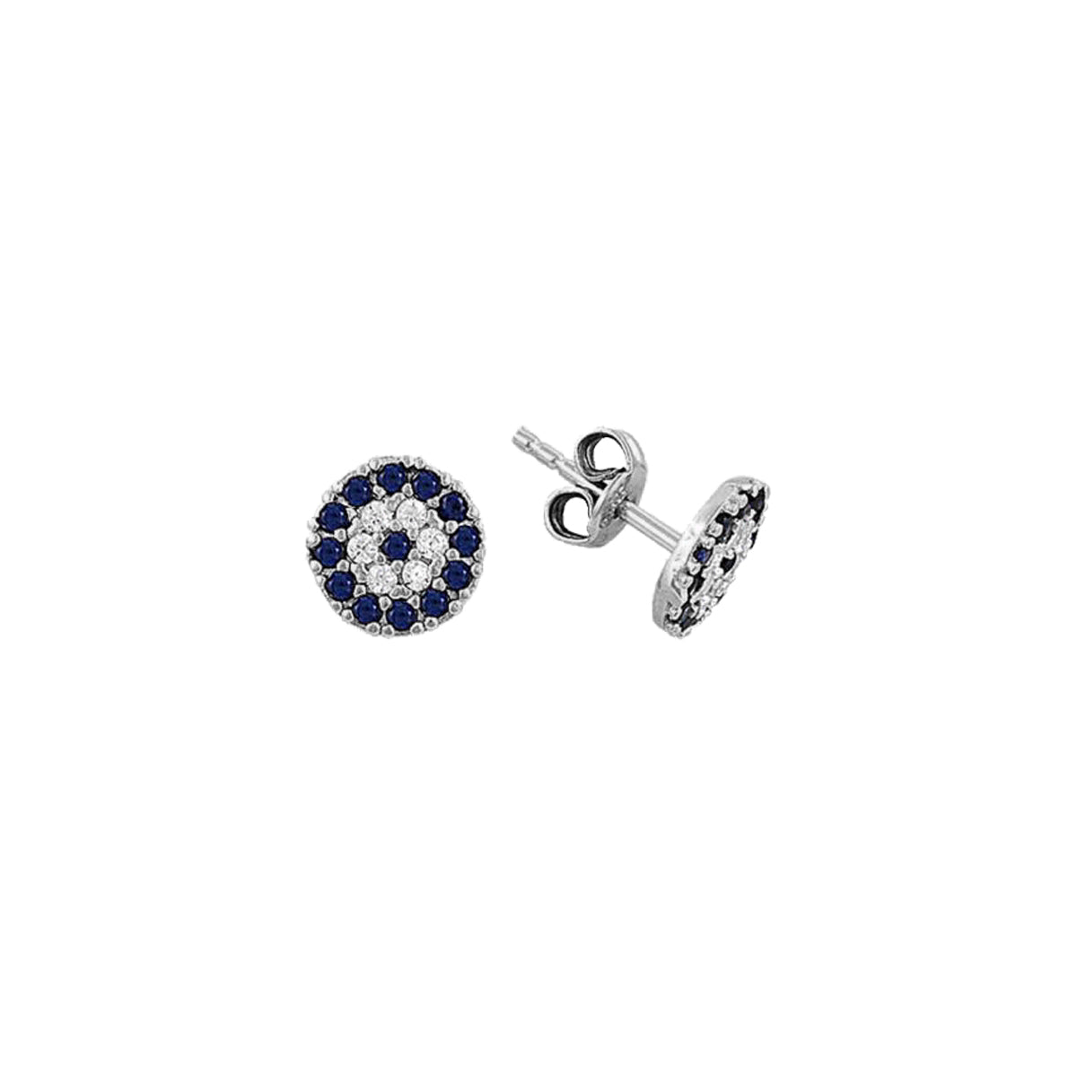 Kardelen Round Nazar Eye Stud Ohrring - 925 SILBER Neuheiten