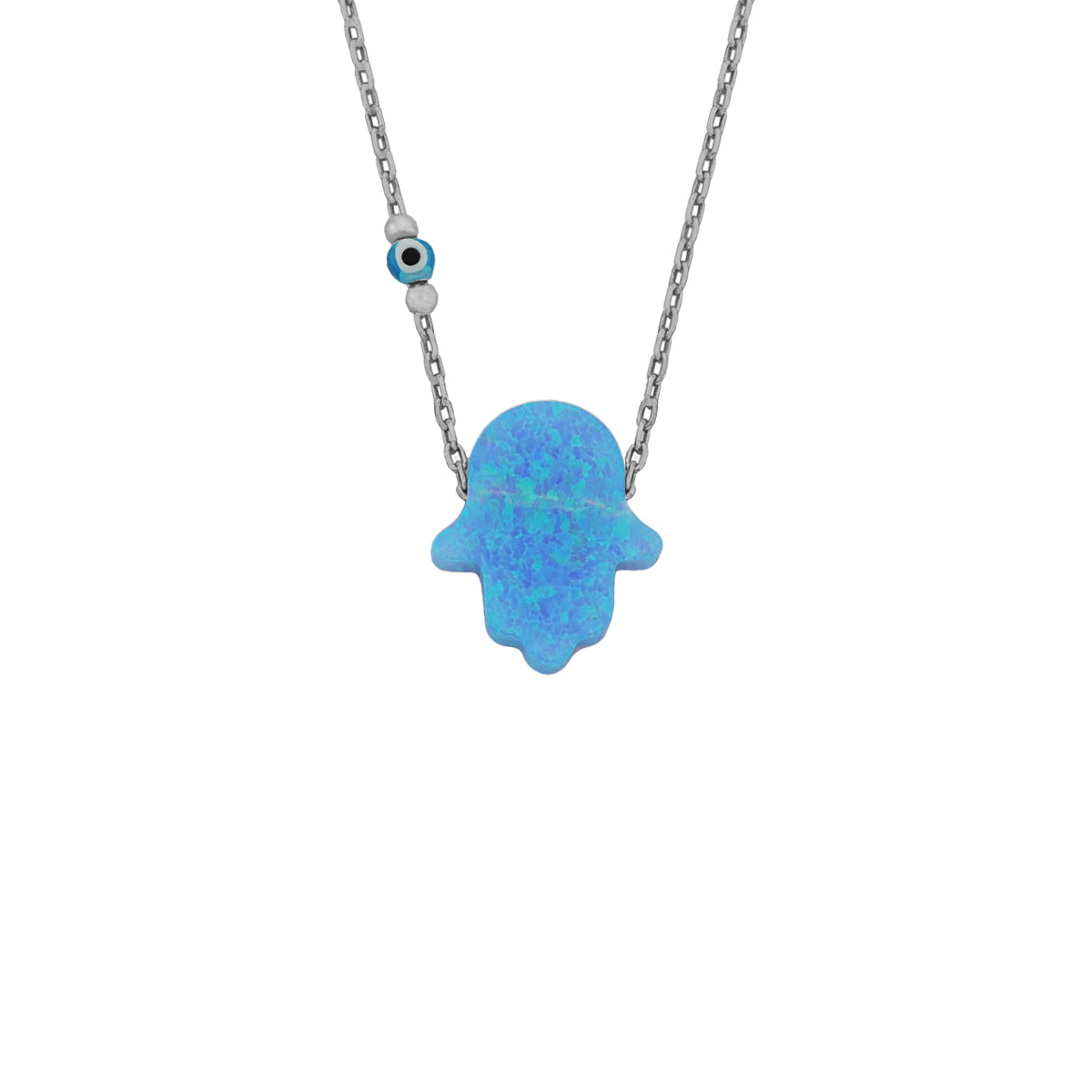 Kardelen Fatimas Hand Opal Kette mit Nazar - 925 SILBER Tägliche Deals