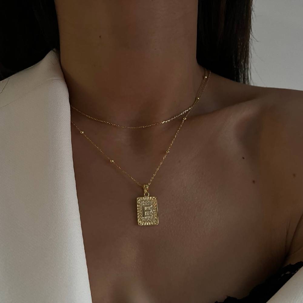 Kardelen Vintage Letter Necklace - 925 SILBER Letzter Tag