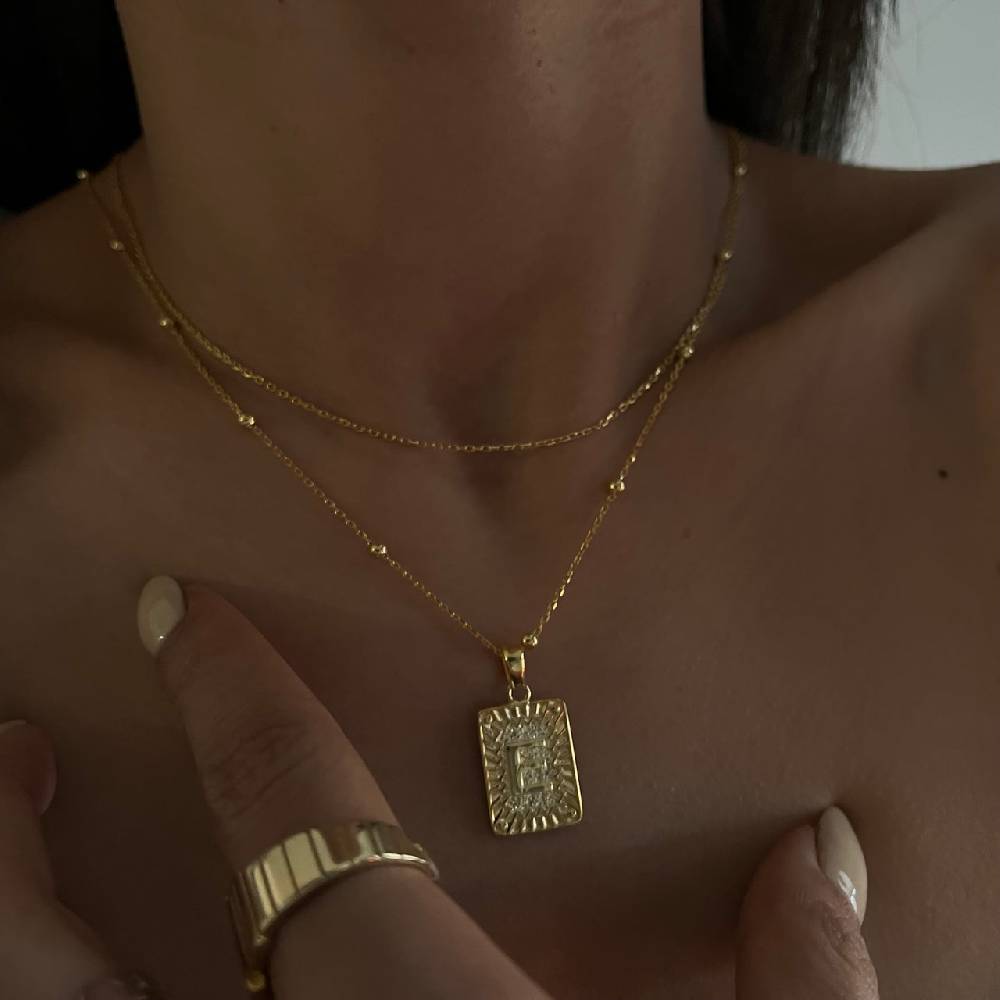 Kardelen Vintage Letter Necklace - 925 SILBER Letzter Tag