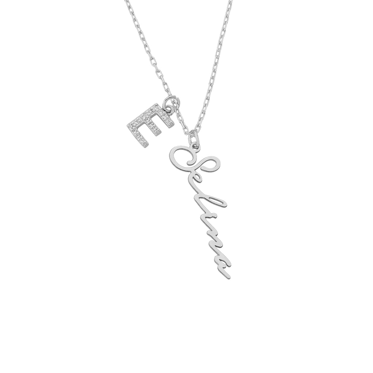 Kardelen Signatur Namenskette mit Zirkonia Buchstabe - 925 SILBER Zeitbegrenzte Promotion