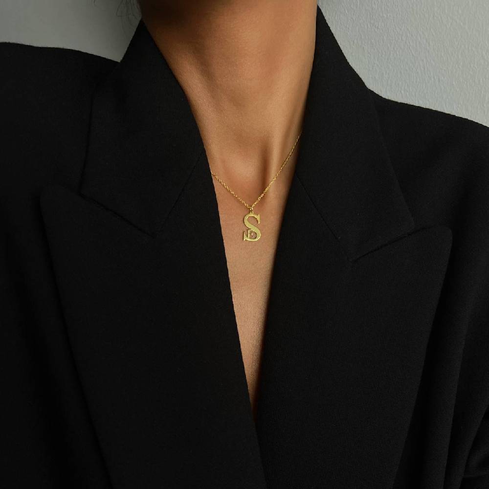 Kardelen Duo Initialen Necklace - 925 SILBER Bis zu 60% Rabatt