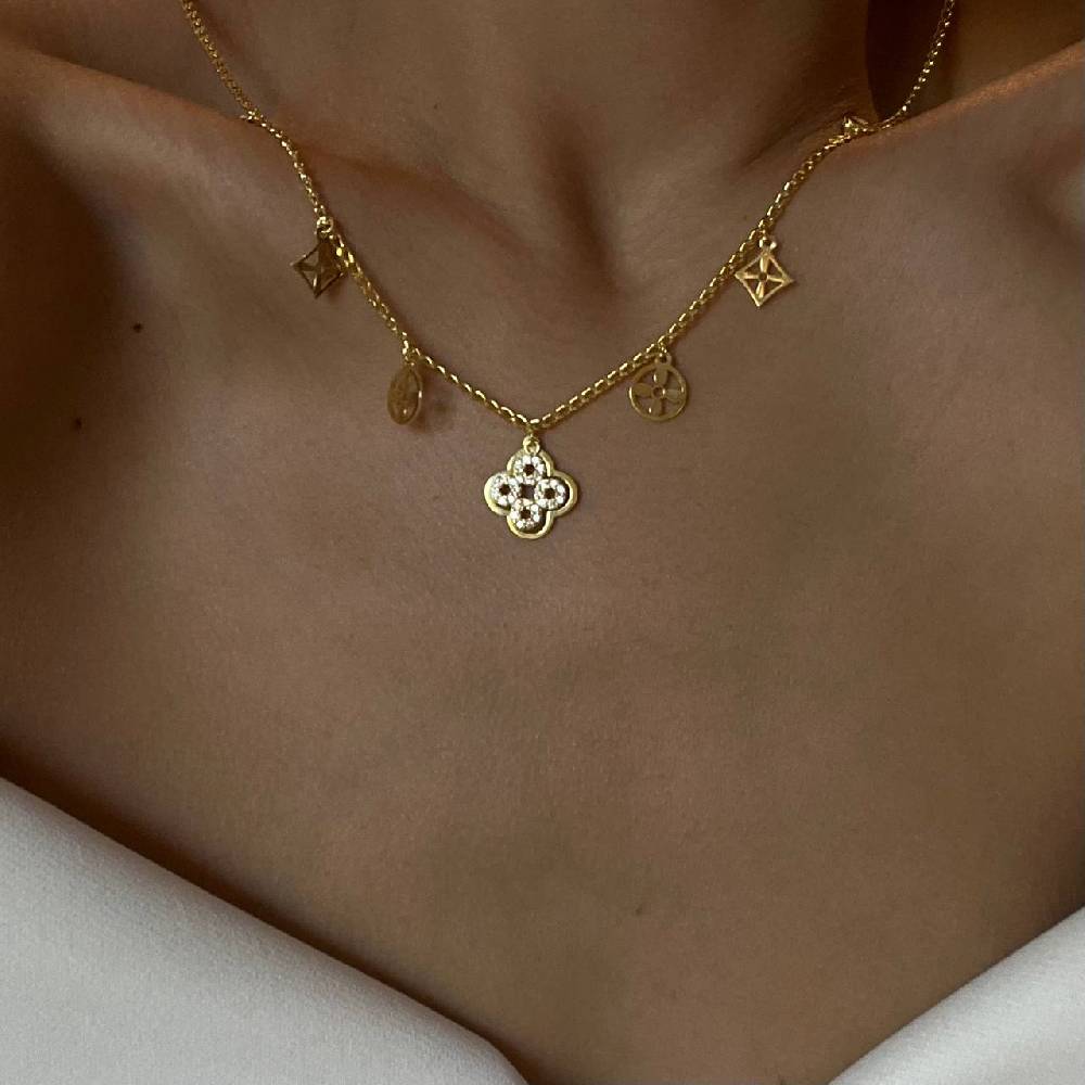 Kardelen Luxus Charm Halskette - 925 SILBER Nur für heute