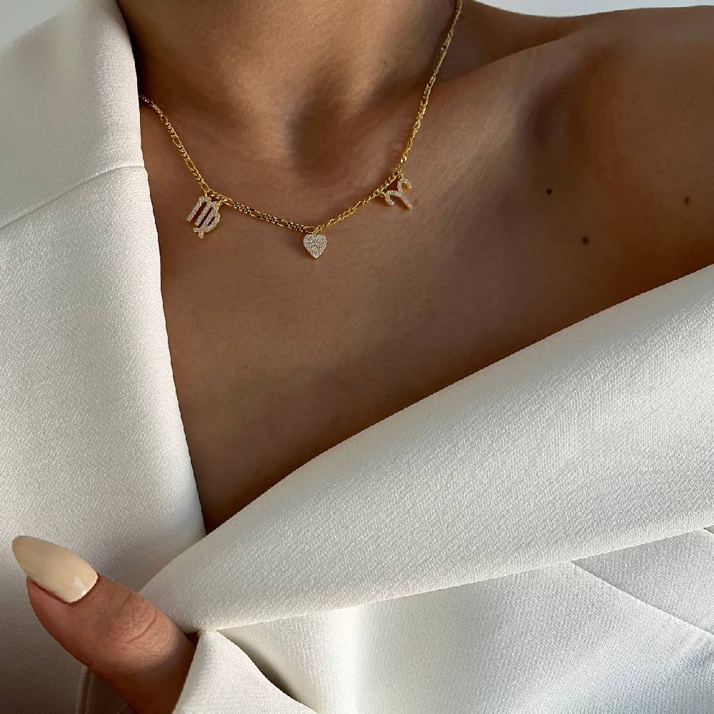 Kardelen Sternzeichen Partner Kette mit Herz - 925 SILBER Discount Store für neue Produkte