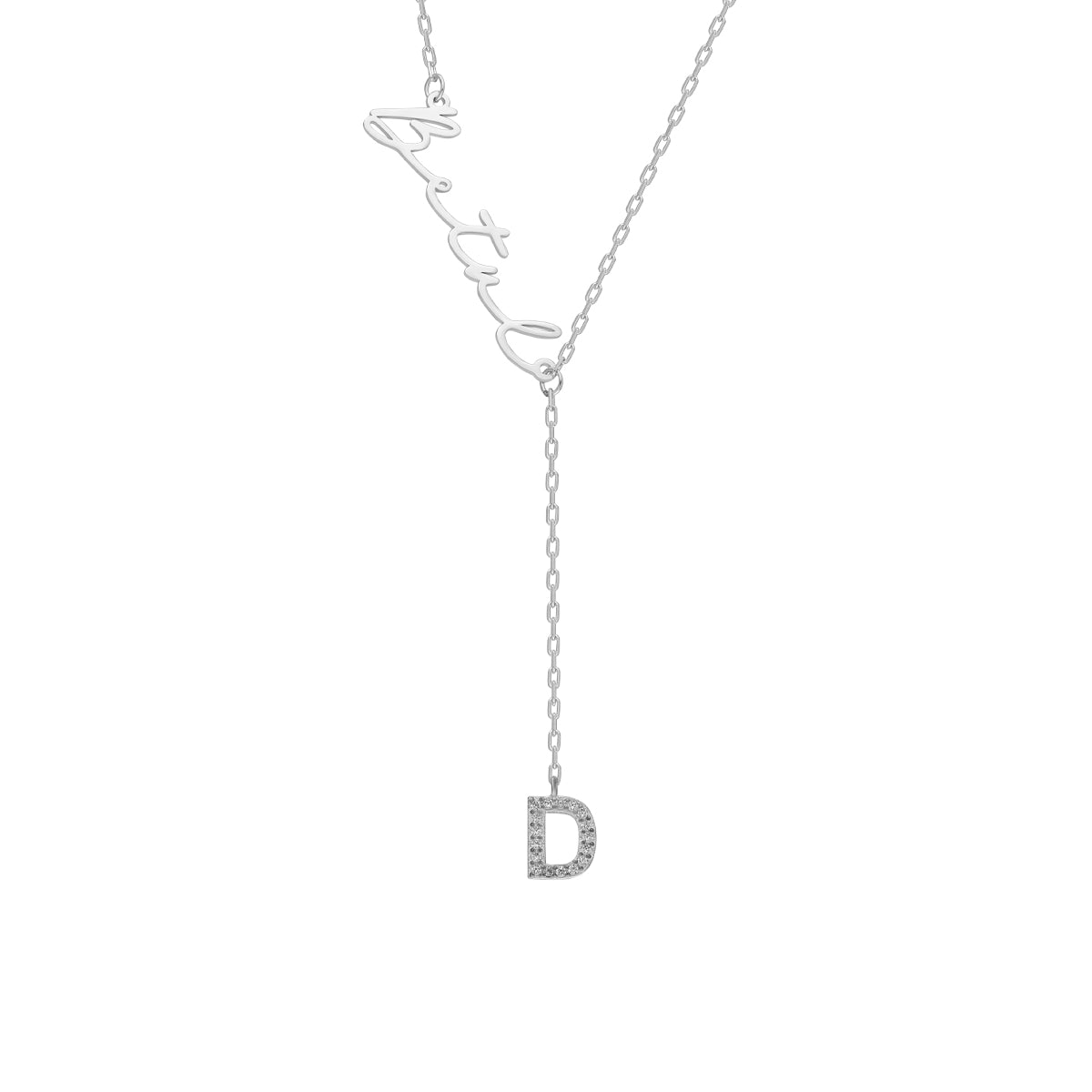 Kardelen Namenskette Y mit Zirkonia Buchstabe - 925 SILBER Clearance-Verkauf