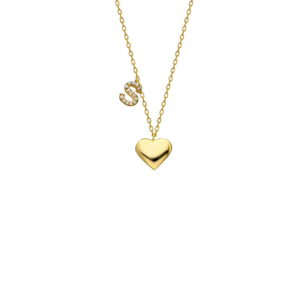 Kardelen Herz Kette mit Wunschbuchstabe - 925 SILBER