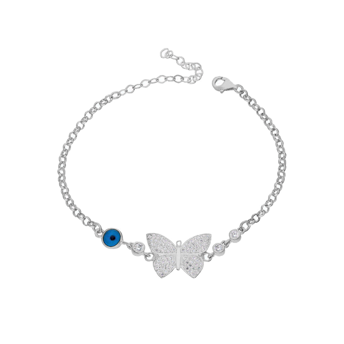 Kardelen Butterfly Nazar Armkette - 925 SILBER Rabatte dieses Monats