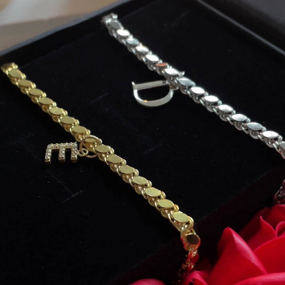Kardelen COUPLE GERSTEN LETTER BRACELET - 925 SILBER Fabrikverkauf