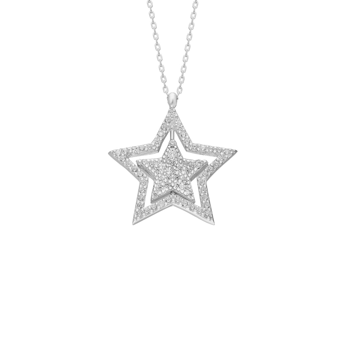 Kardelen Glänzend Star Halskette - 925 SILBER Fabrik Onlineshop