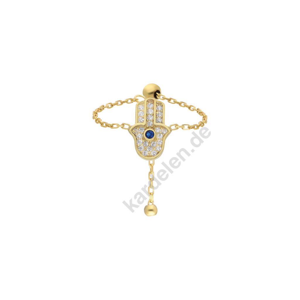 Kardelen CHAIN RING FATIMAS HAND - 925 SILBER Lagerräumung
