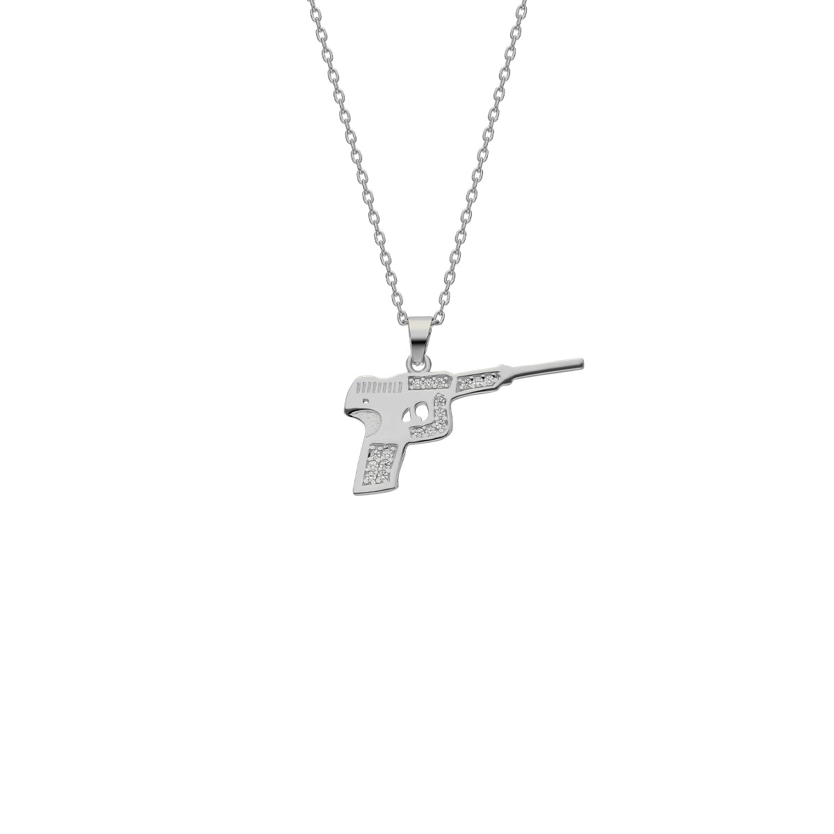 Kardelen Pistole Kette mit Zirkonia - 925 SILBER Speichern exportieren