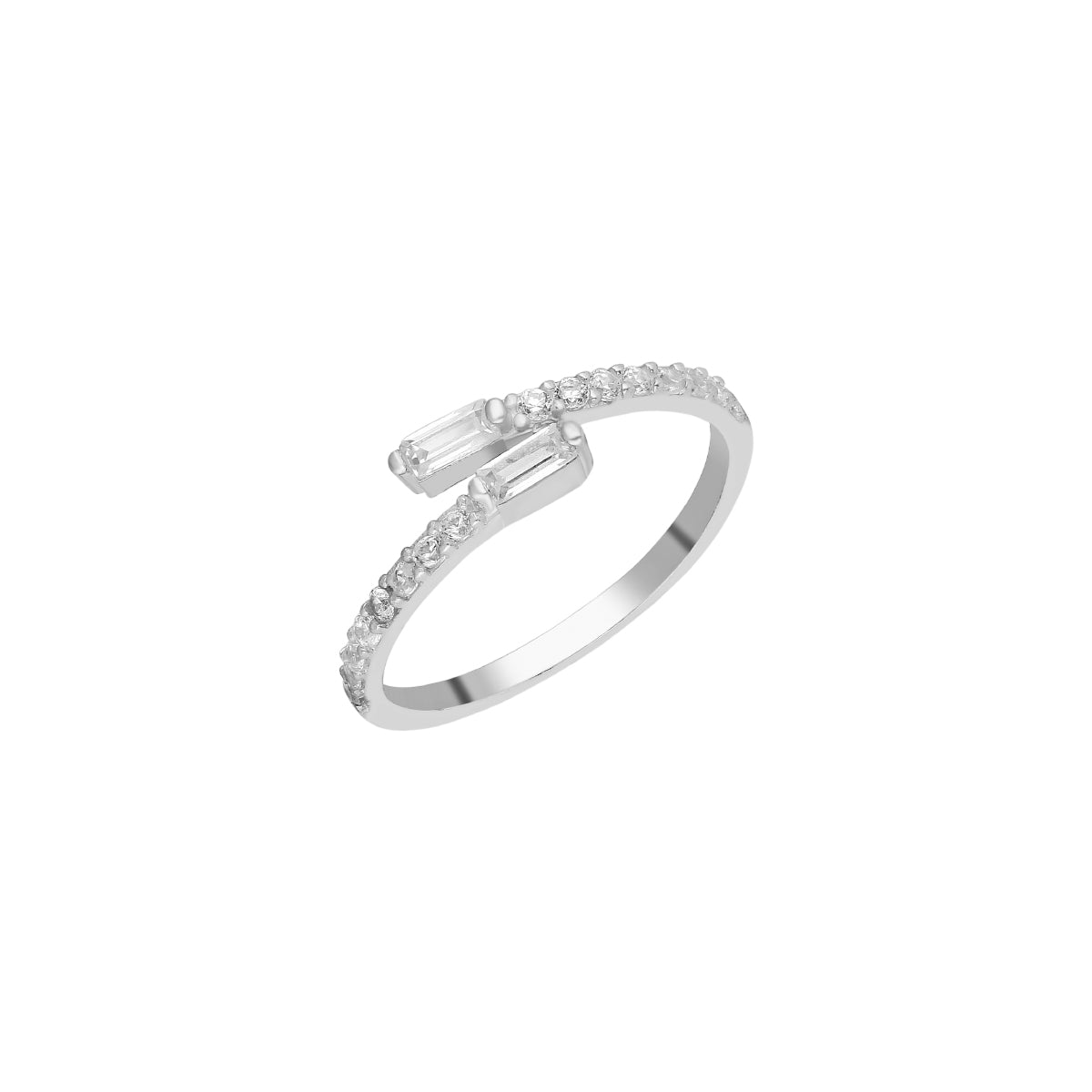 Kardelen Double Baguette Ring - 925 SILBER 50% Rabatt für begrenzte Zeit