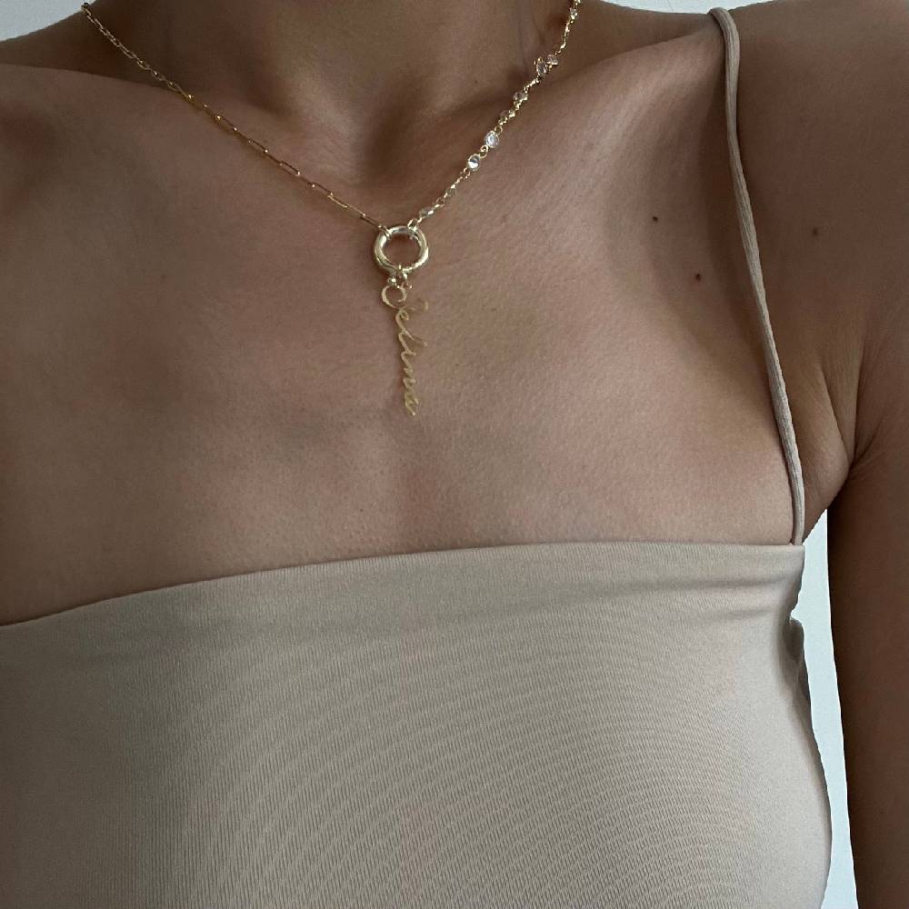 Kardelen Chain Design Diamond Halskette Basic Signatur - 925 SILBER Online