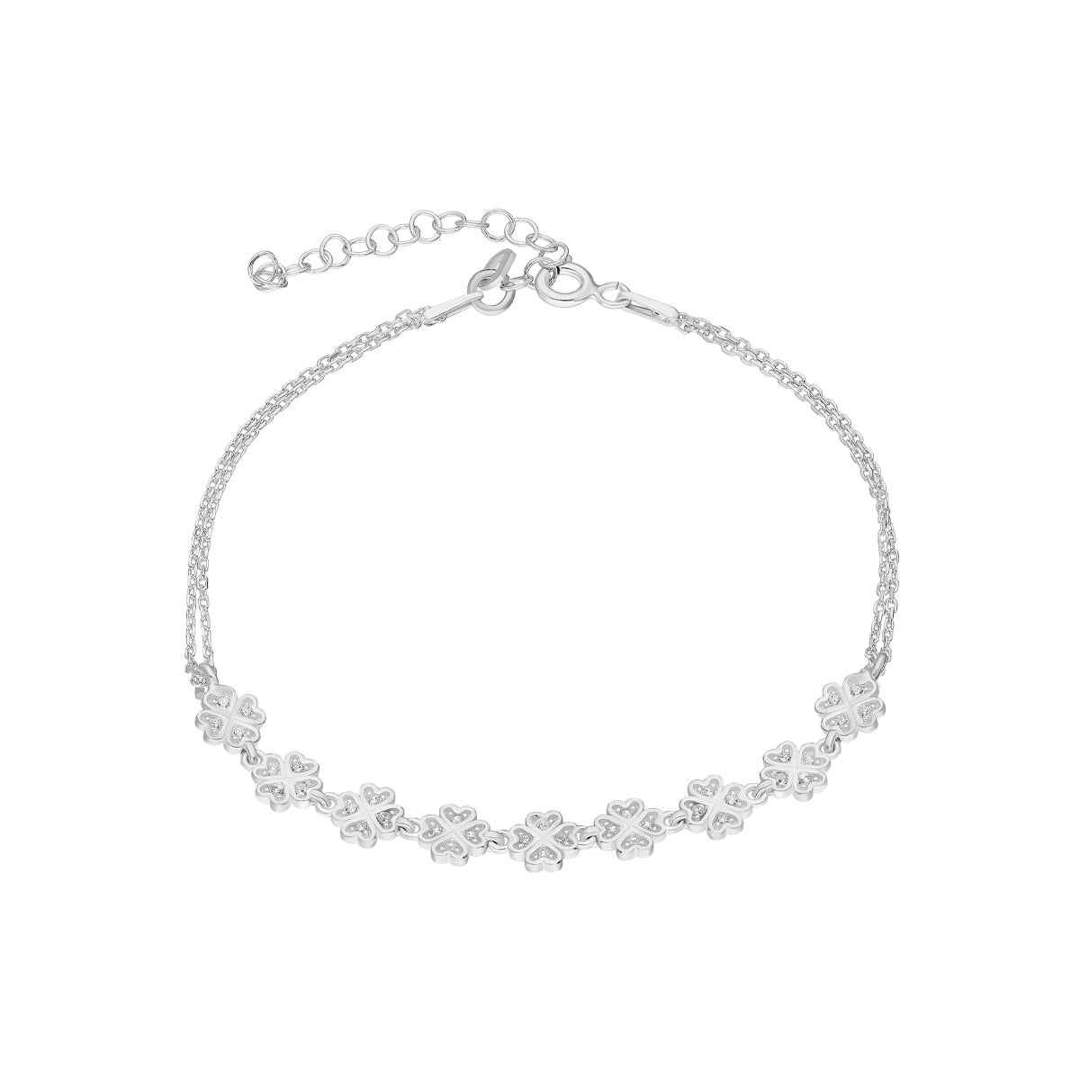 Kardelen Kleeblatt Armkette mit Zirkonia - 925 SILBER Fabrik Onlineshop