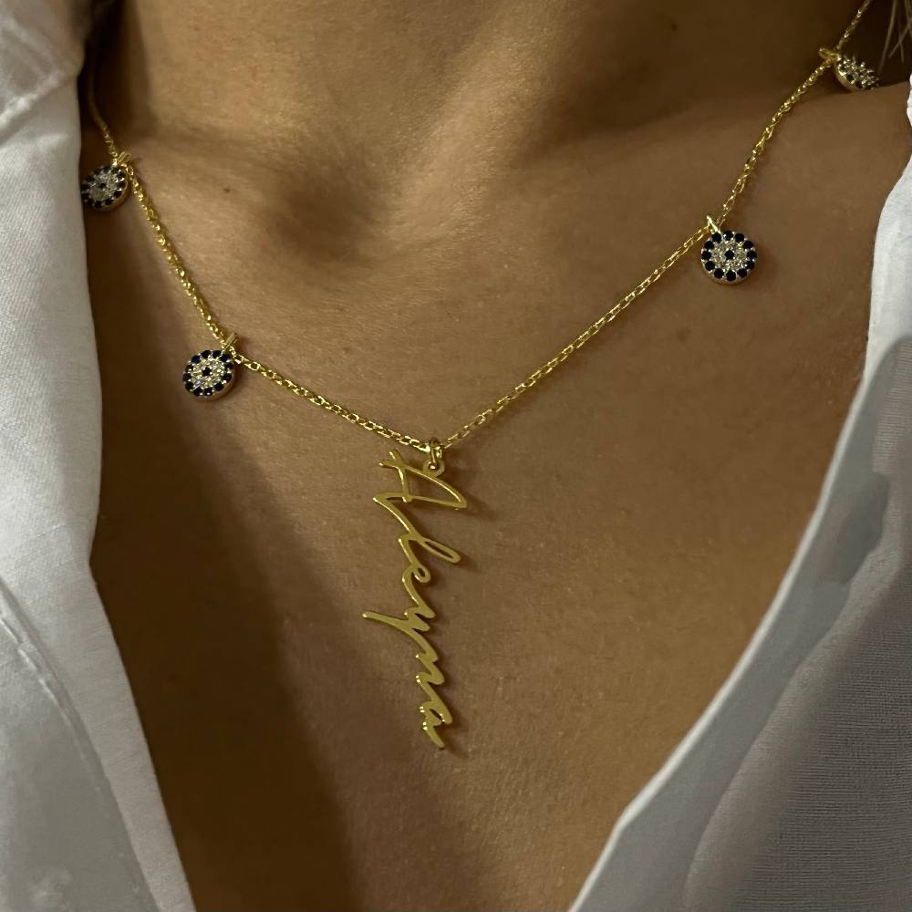 Kardelen Nazar x Signatur Kette - 925 SILBER Sonderangebot