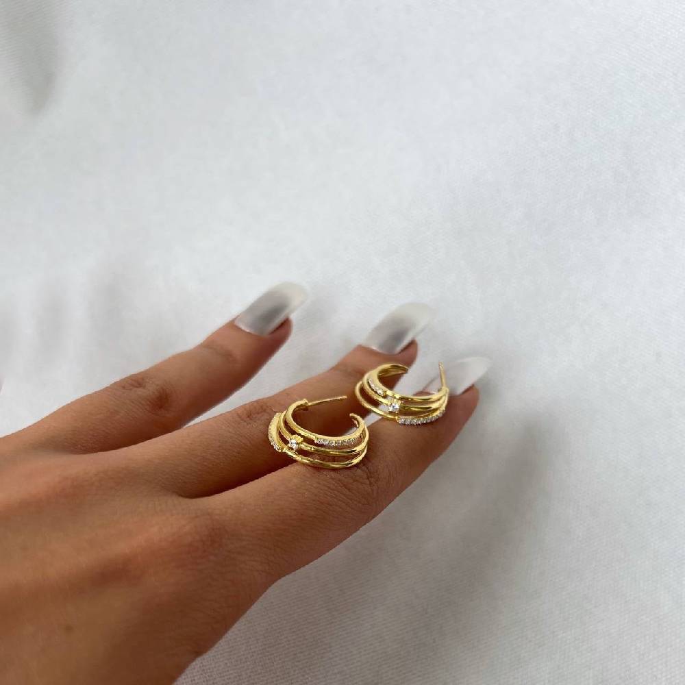 Kardelen Trois Rayons Ohrring - 925 SILBER Versandkostenfrei