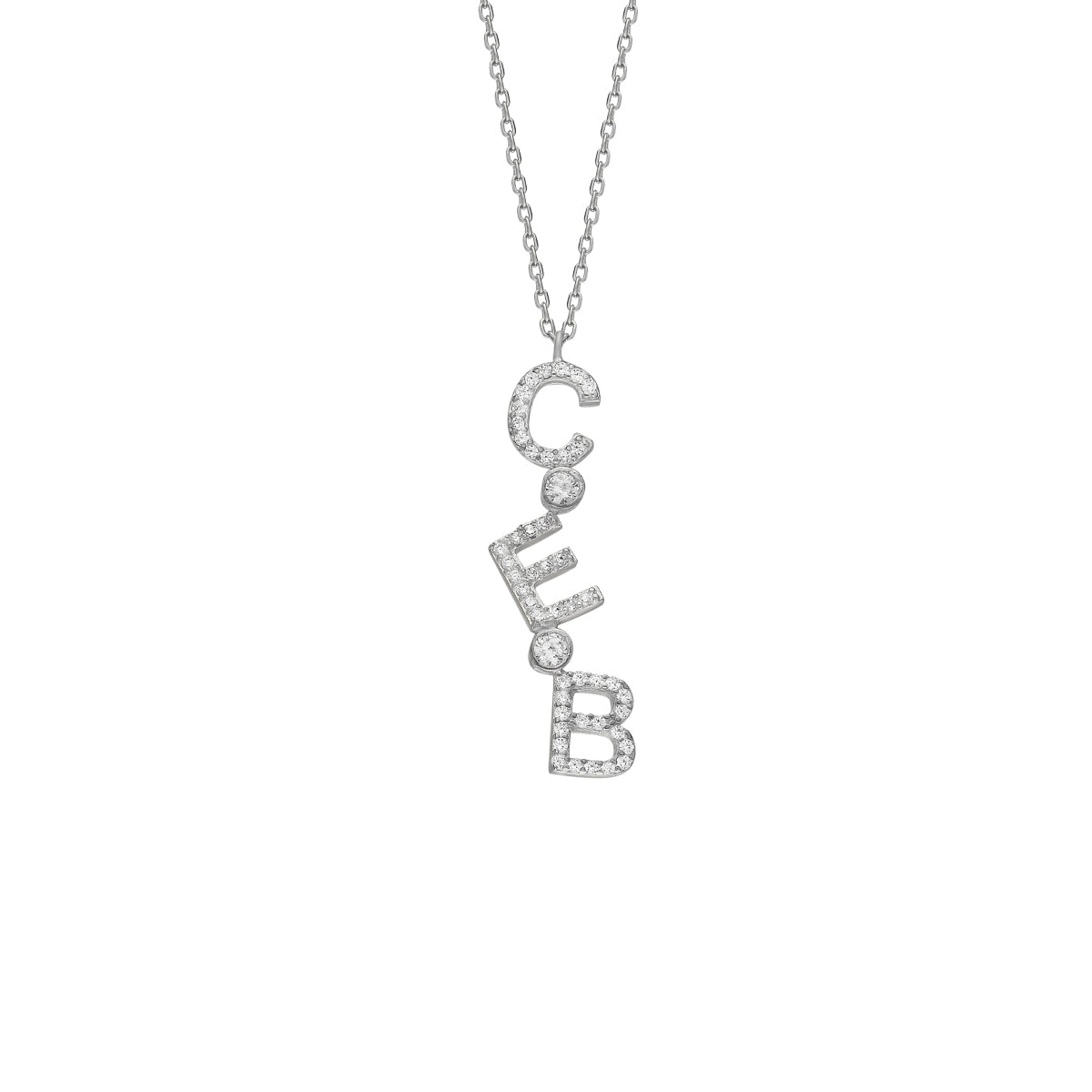 Kardelen Chocker Senkrecht Zirkonia Buchstabenkette - 925 SILBER Flash Sale