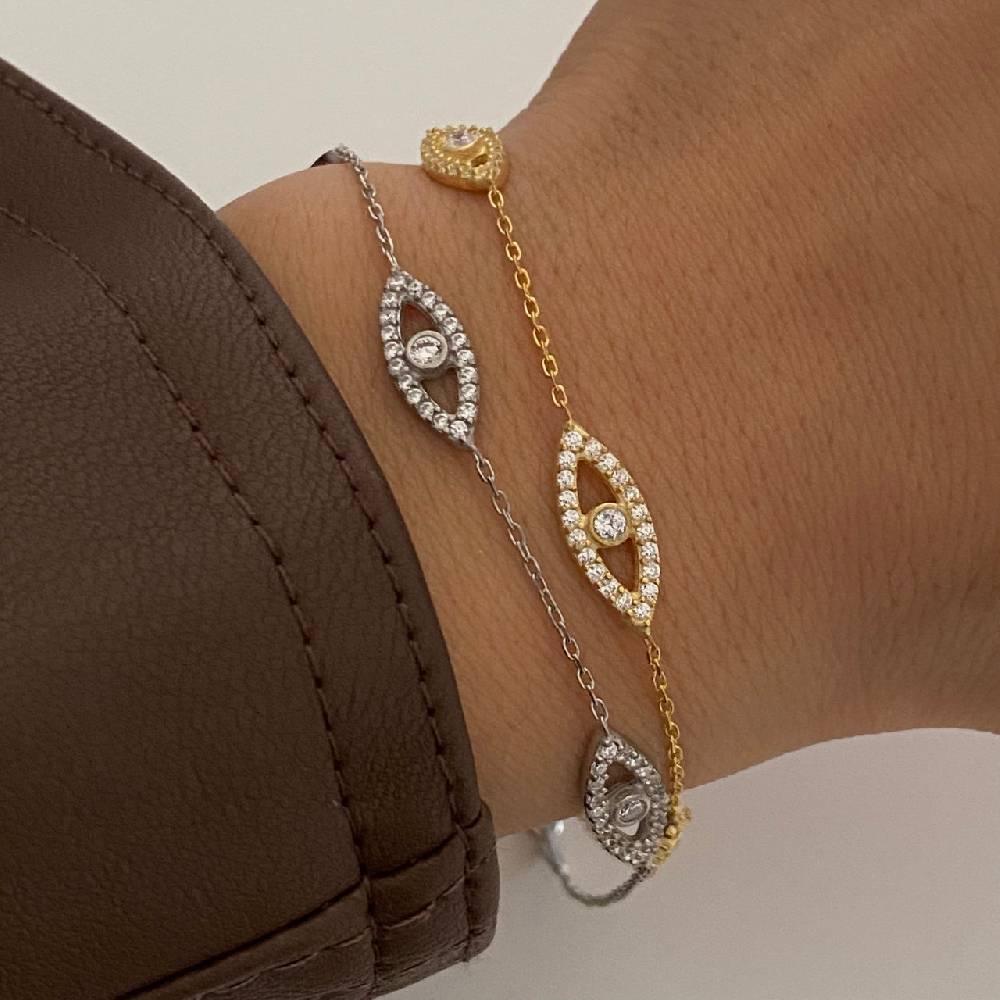 Kardelen Eyez Armkette - 925 SILBER Heißer Verkauf