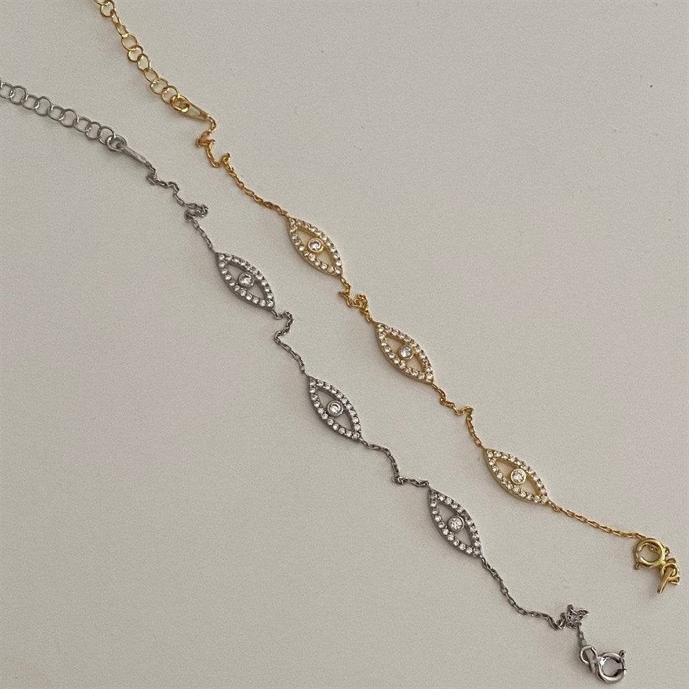 Kardelen Eyez Armkette - 925 SILBER Heißer Verkauf