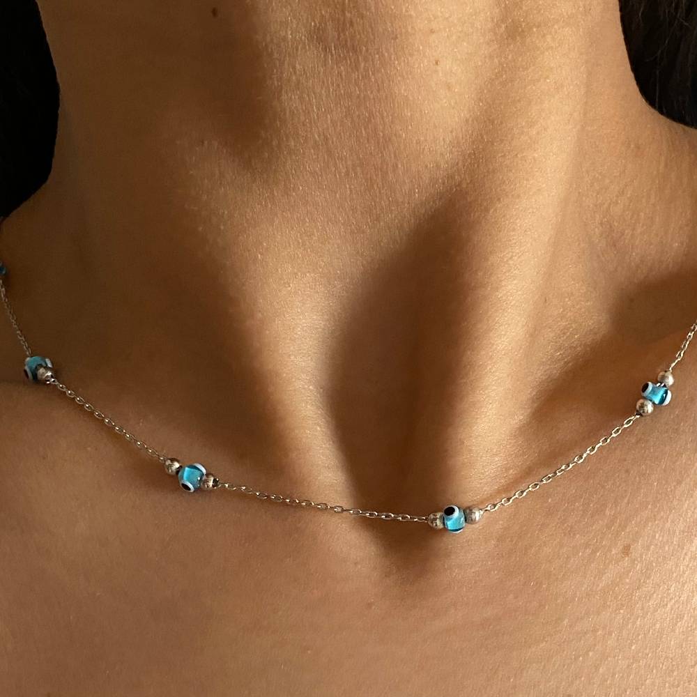 Kardelen Multi Nazar Halskette - 925 SILBER Top Angebot
