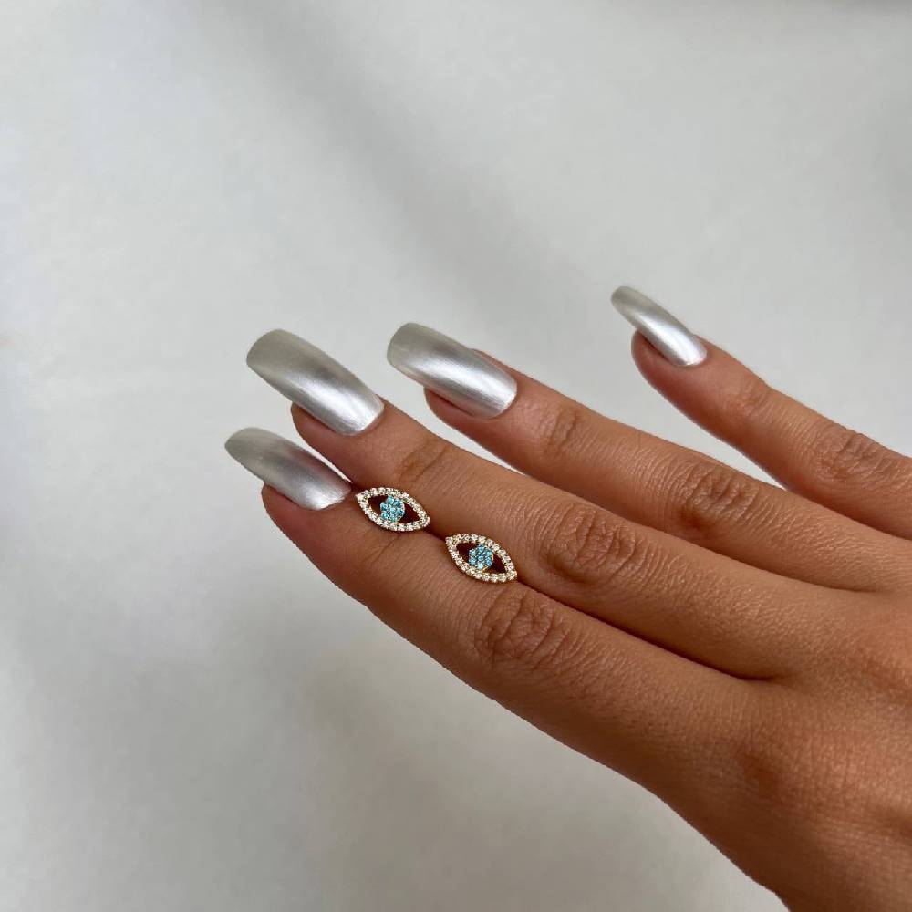Kardelen Auge Nazar Mini Ohrring - 925 SILBER Räumungsverkauf
