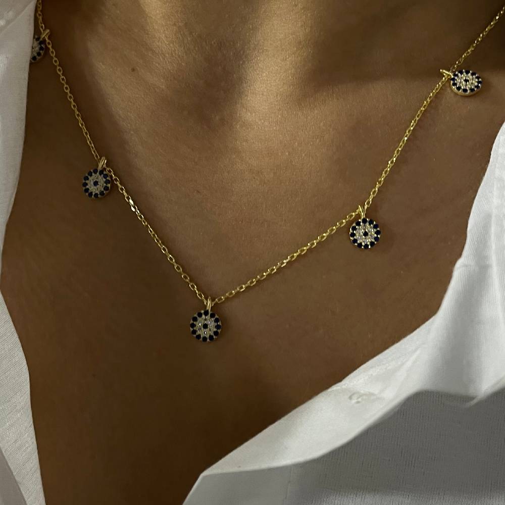 Kardelen Nazar Chocker 5er Kette - 925 SILBER Tägliche Deals
