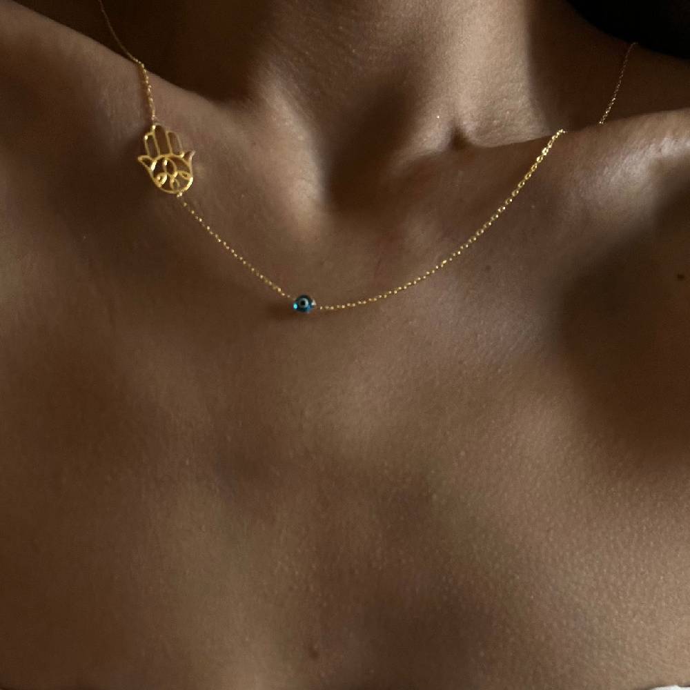 Kardelen FATIMAS HAND KETTE MIT NAZAR - 925 SILBER VIP-Rabatte