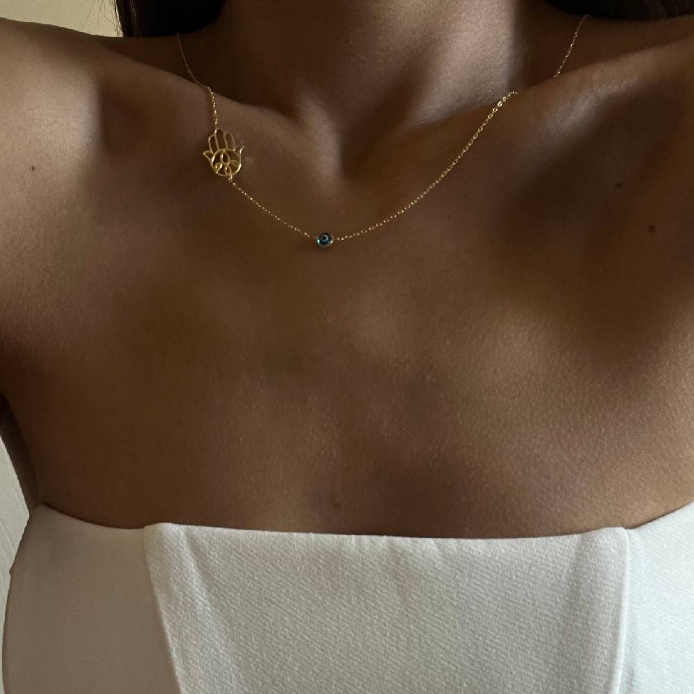 Kardelen FATIMAS HAND KETTE MIT NAZAR - 925 SILBER VIP-Rabatte