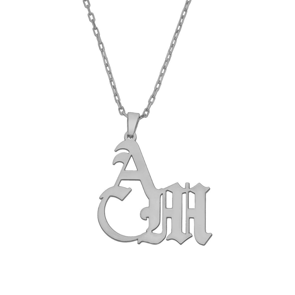 Kardelen 2er Buchstabenkette Gothic - 925 SILBER Versandkostenfrei