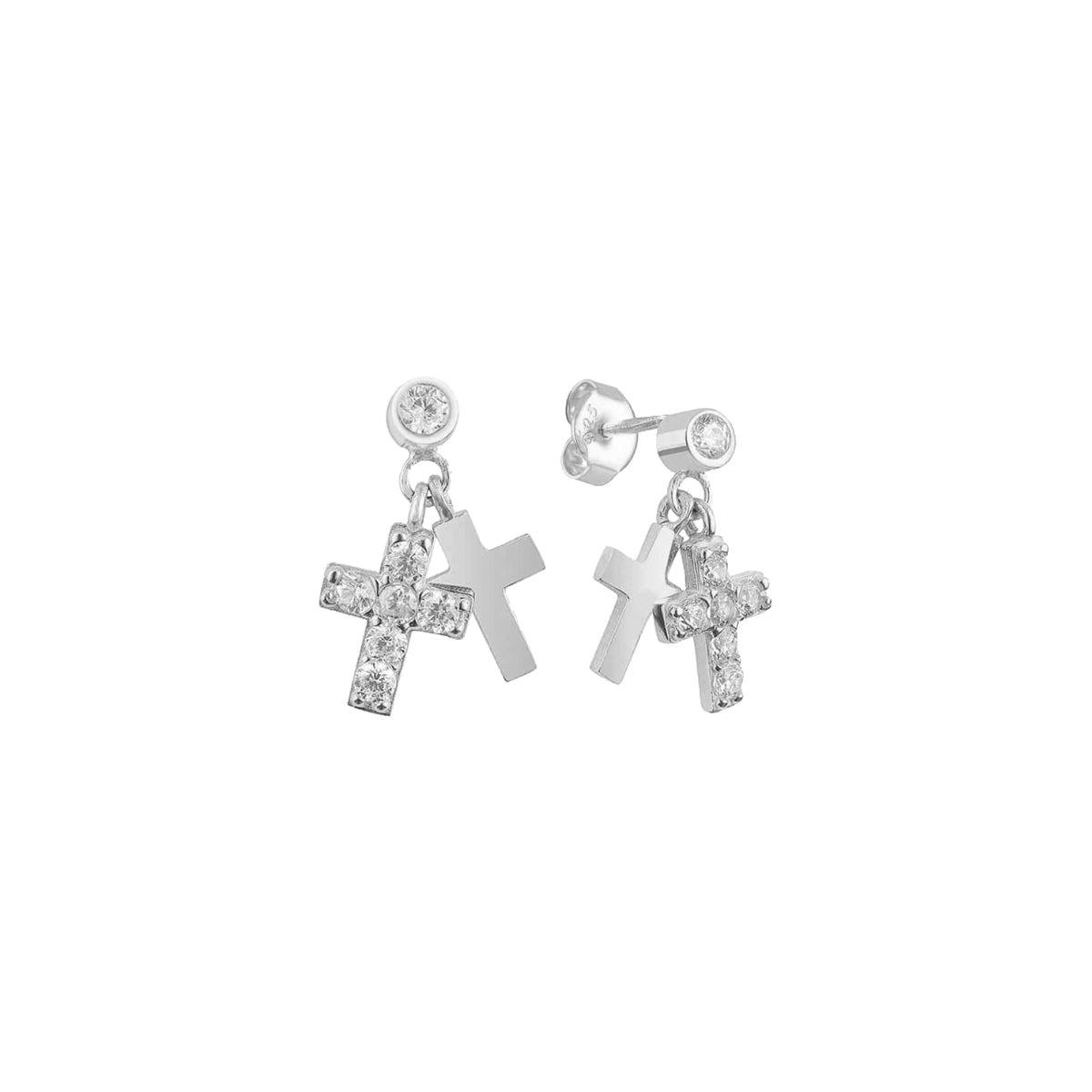 Kardelen Kreuz Zirkonia Model II Ohrring - 925 SILBER Saisonschlussverkauf