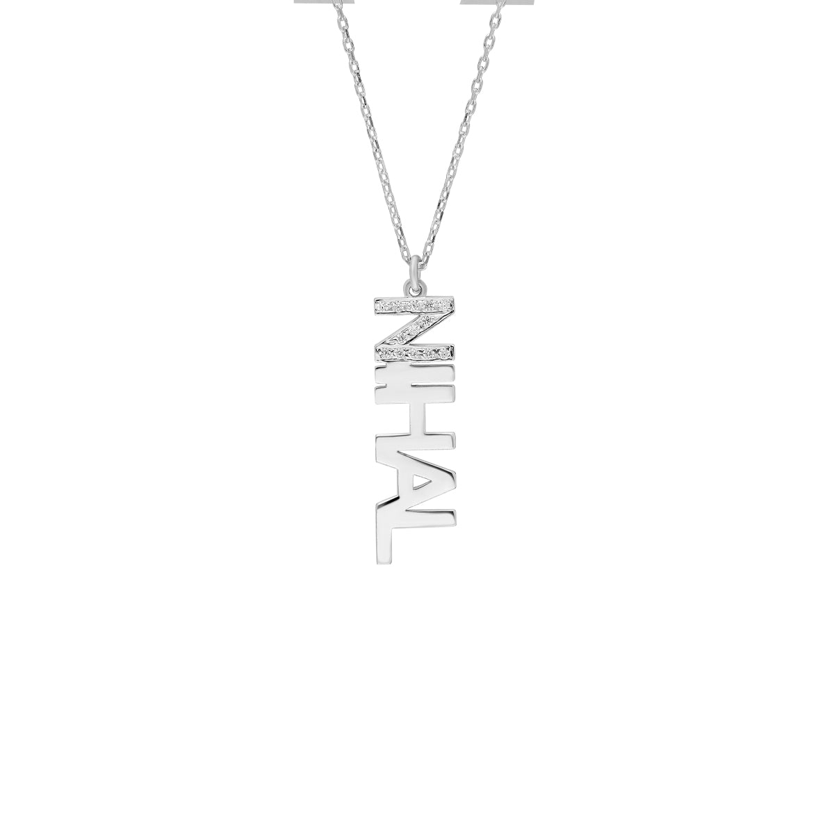 Kardelen Senkrechte Namenskette - 925 SILBER Cyber Monday